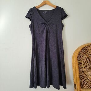 Horny Toad Short V-Neck Dress Grey M Organic Cotton Blend